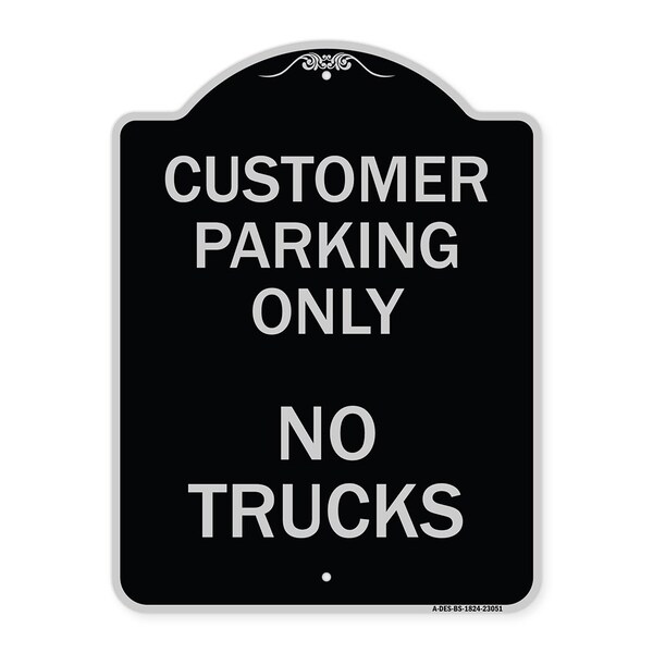 Reserved Parking Customer Parking No Trucks Heavy-Gauge Aluminum Sign, 24" x 18", BS-1824-23051